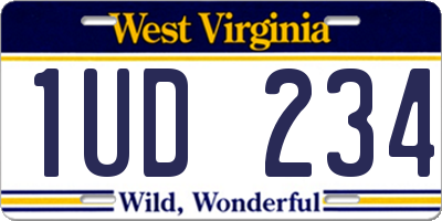 WV license plate 1UD234