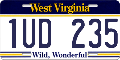 WV license plate 1UD235