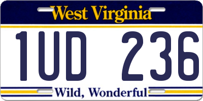 WV license plate 1UD236