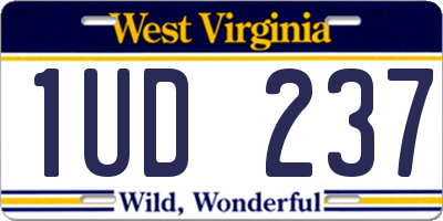 WV license plate 1UD237