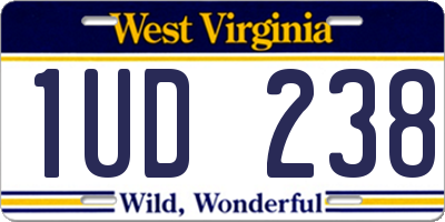 WV license plate 1UD238
