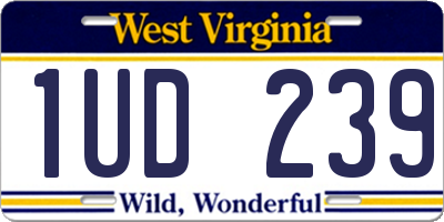 WV license plate 1UD239