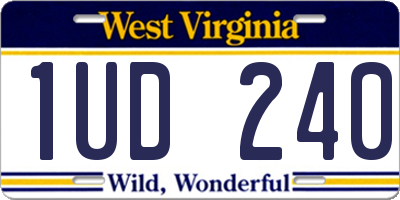 WV license plate 1UD240