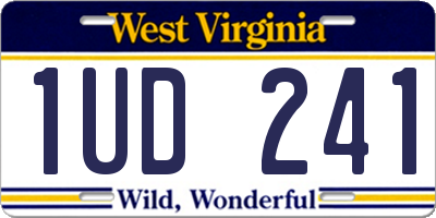 WV license plate 1UD241