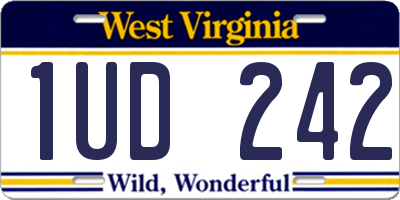 WV license plate 1UD242