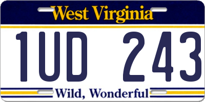 WV license plate 1UD243