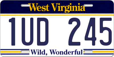 WV license plate 1UD245