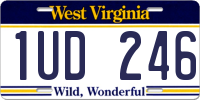 WV license plate 1UD246