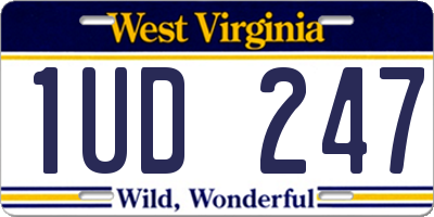 WV license plate 1UD247