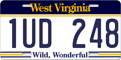 WV license plate 1UD248