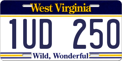 WV license plate 1UD250