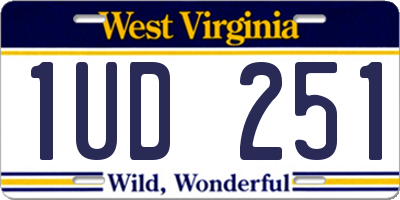 WV license plate 1UD251
