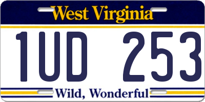 WV license plate 1UD253