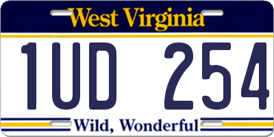 WV license plate 1UD254