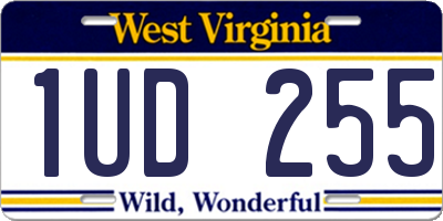 WV license plate 1UD255