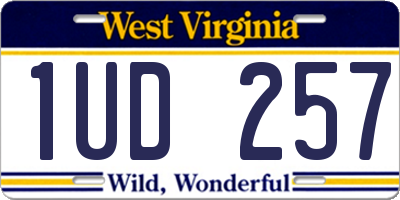 WV license plate 1UD257