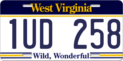 WV license plate 1UD258
