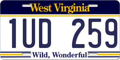 WV license plate 1UD259