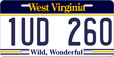 WV license plate 1UD260
