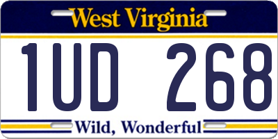 WV license plate 1UD268