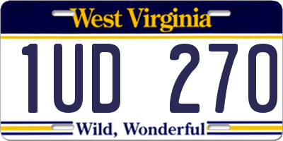 WV license plate 1UD270