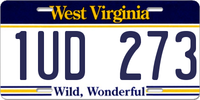 WV license plate 1UD273