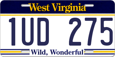 WV license plate 1UD275