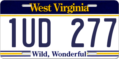 WV license plate 1UD277