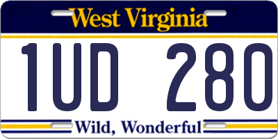 WV license plate 1UD280