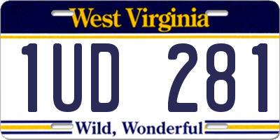 WV license plate 1UD281