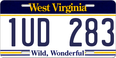 WV license plate 1UD283