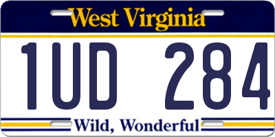 WV license plate 1UD284