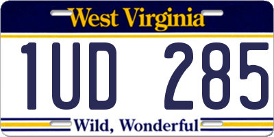 WV license plate 1UD285