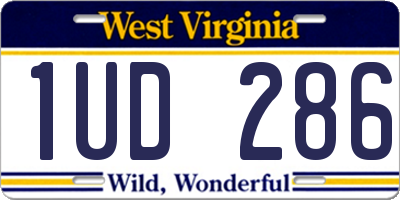 WV license plate 1UD286