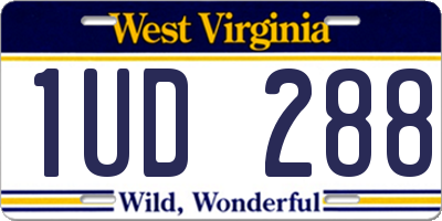 WV license plate 1UD288