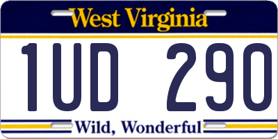 WV license plate 1UD290