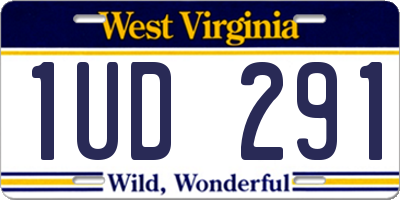 WV license plate 1UD291