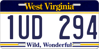 WV license plate 1UD294