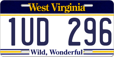WV license plate 1UD296