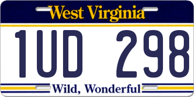 WV license plate 1UD298