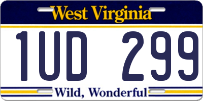 WV license plate 1UD299