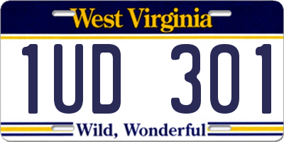 WV license plate 1UD301
