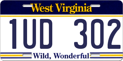 WV license plate 1UD302