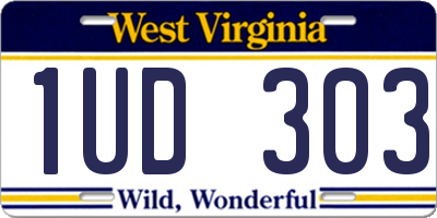 WV license plate 1UD303