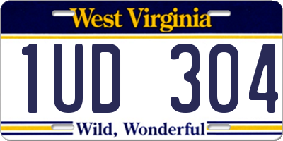 WV license plate 1UD304