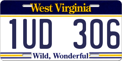 WV license plate 1UD306