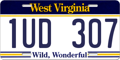 WV license plate 1UD307
