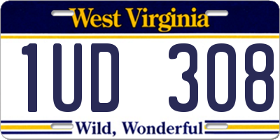 WV license plate 1UD308