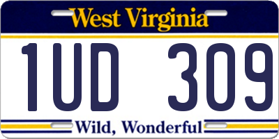 WV license plate 1UD309