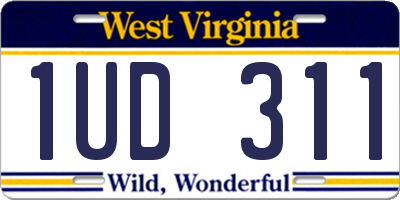 WV license plate 1UD311